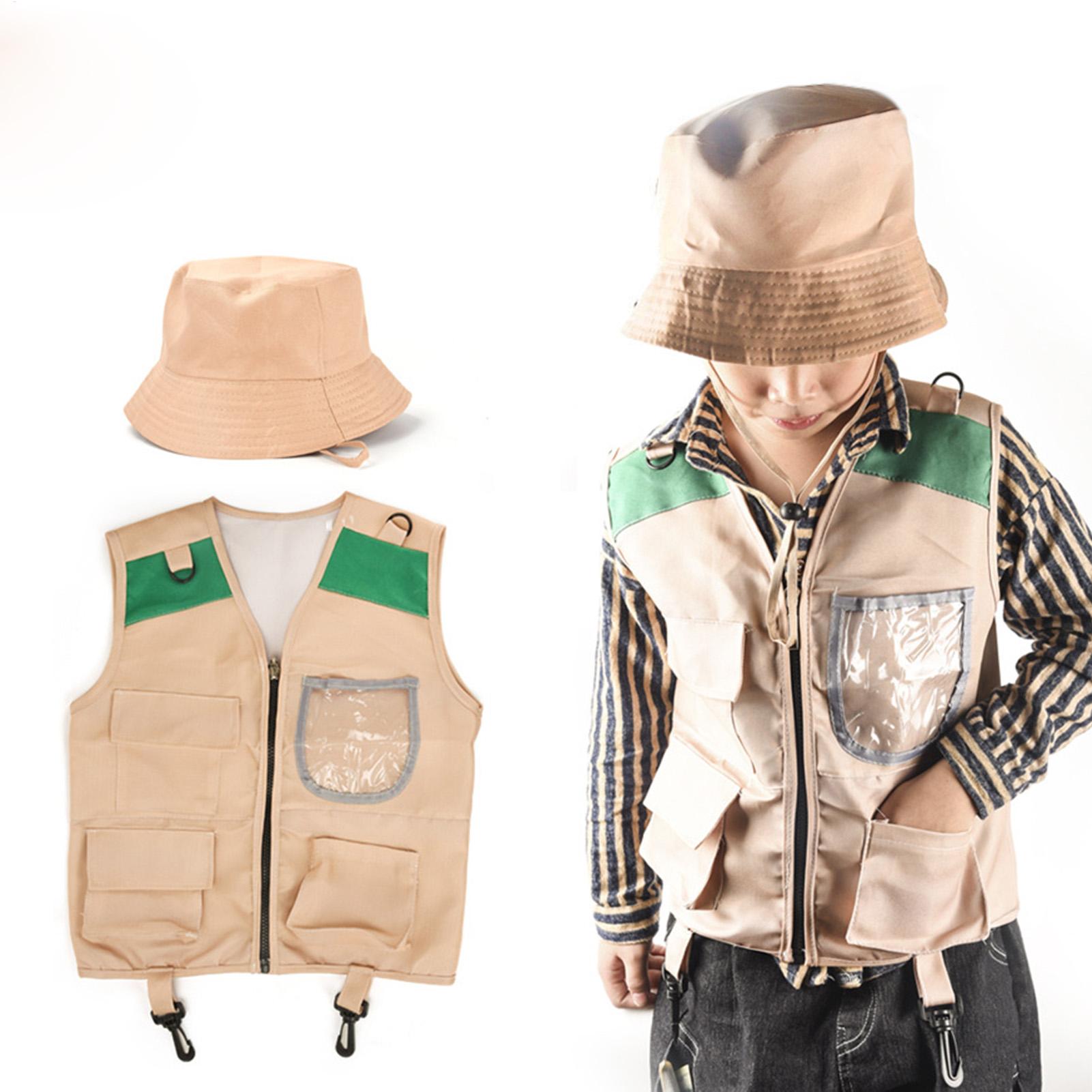 Outdoor Adventure Outfit - Kids Explorer hat and vest Costume