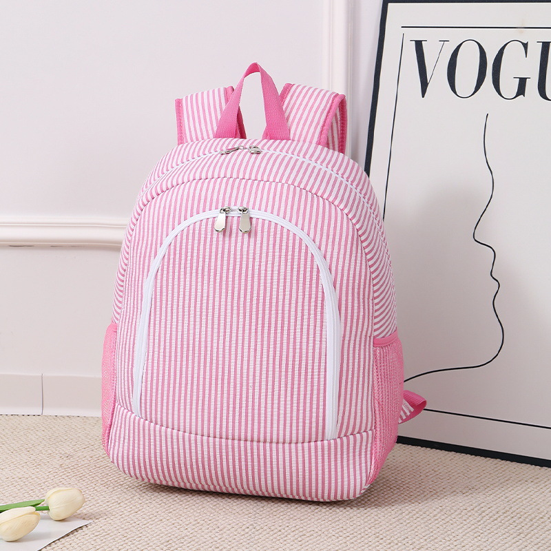 Outdoor Adventure Books - New Pink Striped Large Capacity Backpack