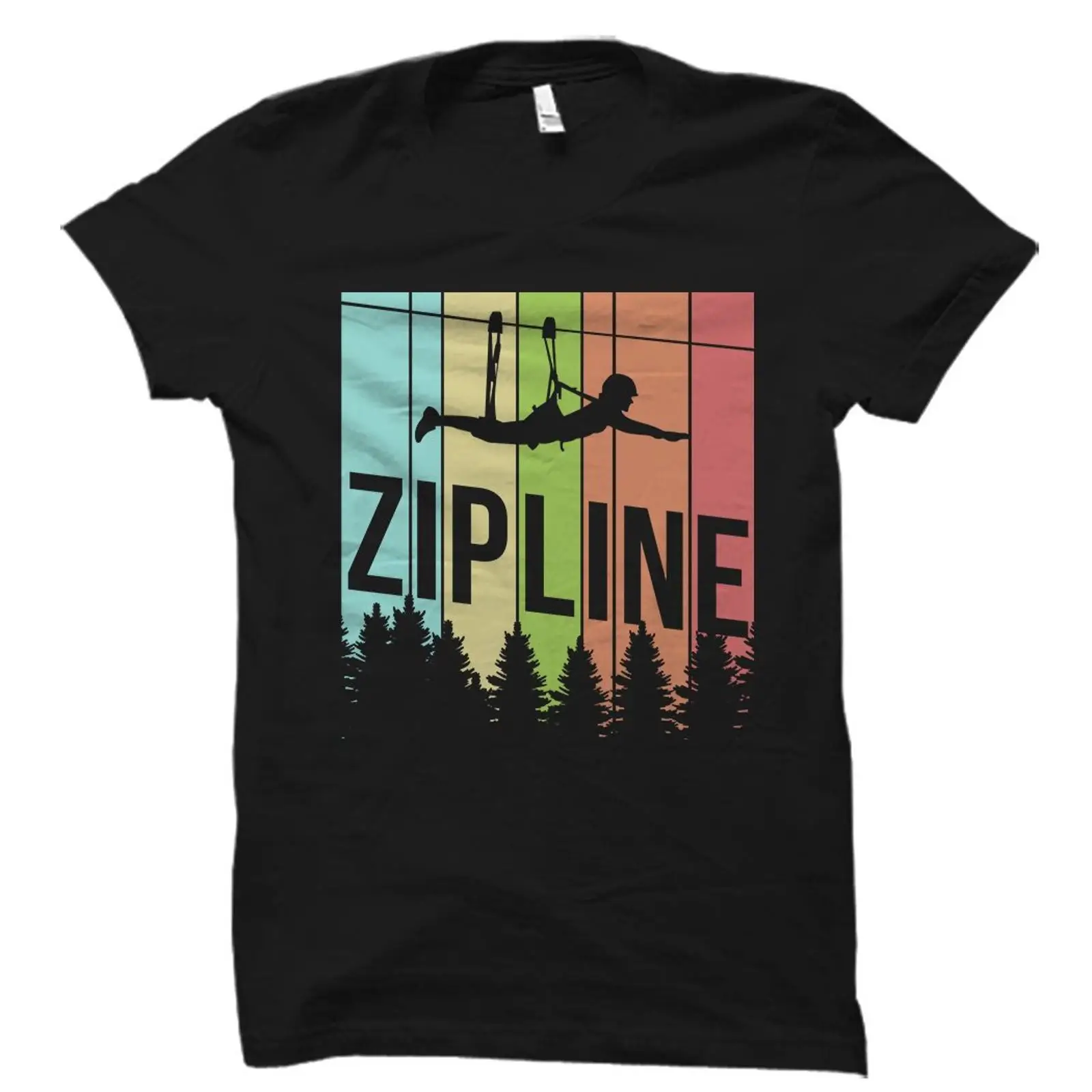Outdoor Adventure Zipline - Vintage Retro Zipline T shirt Ziplining