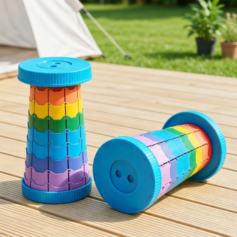 Outdoor Adventure Kit - 1 Lightweight Adjustable Rainbow Folding Stool