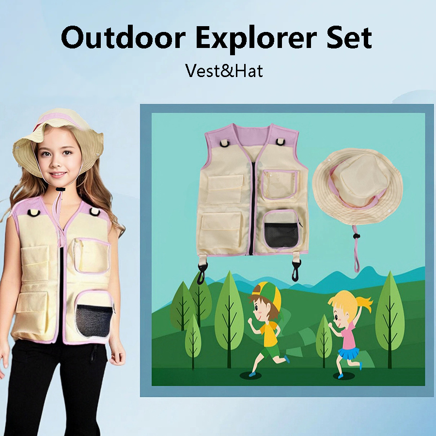 Children Explorer Vest Hat Sui - Outdoor Adventure Outfit 评论和价格