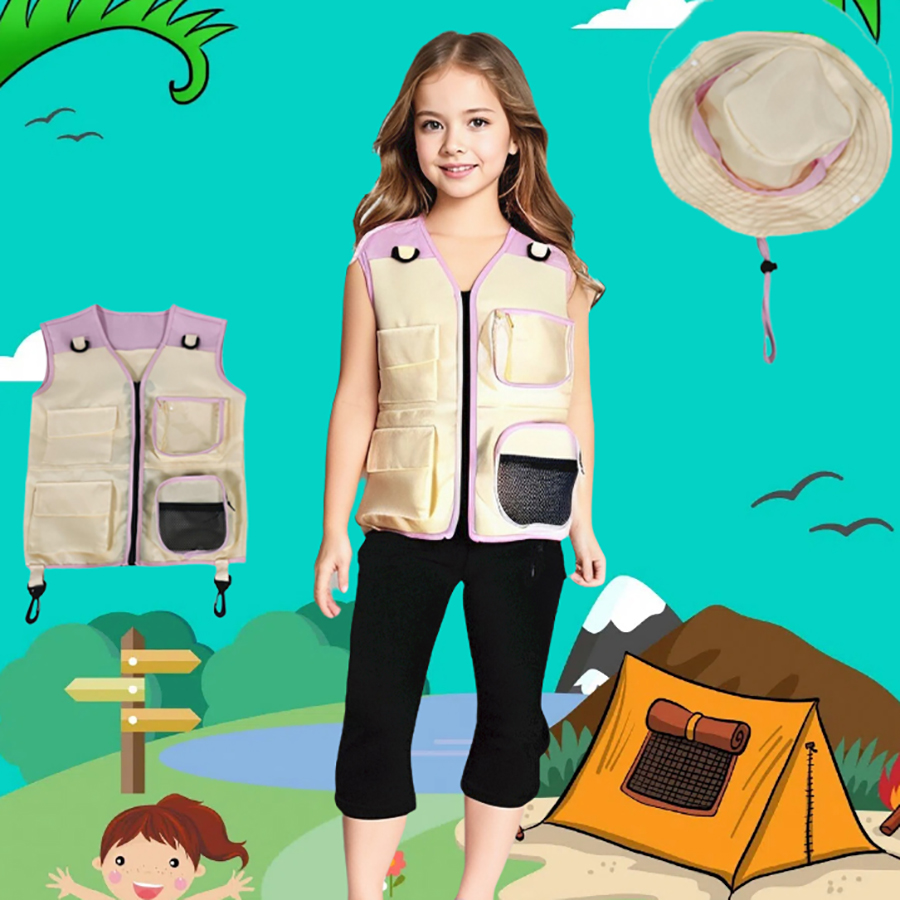 Children Explorer Vest Hat Sui - Outdoor Adventure Outfit 评论和价格
